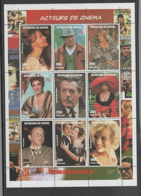 SENEGAL #1347  1999  ACTORS 7 ACTRESSES    MINT VF NH O.G SHEET 9 