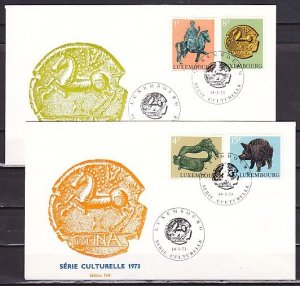 Luxembourg, Scott cat. 519-522. Bronze Bear, Coin Issue. 2 First day covers.
