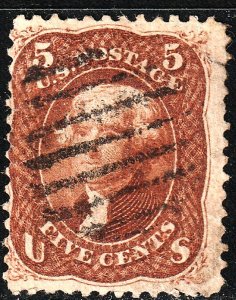 #75 US 5 CENT RED BROWN JEFFERSON-USED-N/G-FINE-V/F