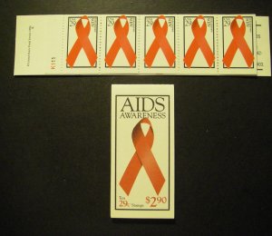 BK213, Scott 2806b, 29c AIDS Awareness, MNH Complete Booklet of 10