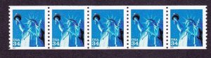 PNC5 34c Den Lib WA 1111 US #3476 Grainy Tag (normal) Bottom BN set 5 MNH F-VF