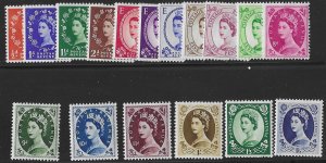 GB 292-308   1952  set 17    FVF  Unused