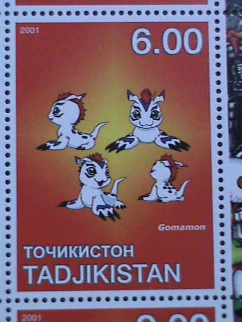 TAJIKISTAN-2001 COLORFUL LOVELY DIGIMON JAPAN CARTOON MNH SHEET VF EST. $18