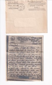1943 V-Mail Adm George Dyer, Navy 1940 to Cincinnati, OH (53345)