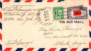 United States A.P.O.'s 1c Four Freedoms with 5c Albania Overrun Nations 1944 ...