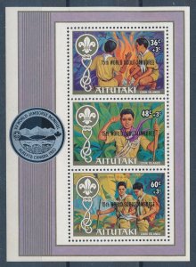 [116552] Aitutaki 1983 World Jamboree scouting Alberta Souvenir Sheet MNH