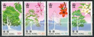 Hong Kong SC# 523-6 Flowering Trees  set  Mint Never Hinged