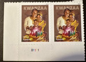 US # 5337 Kwanzaa pair w/ plate # forever 2018 Mint NH