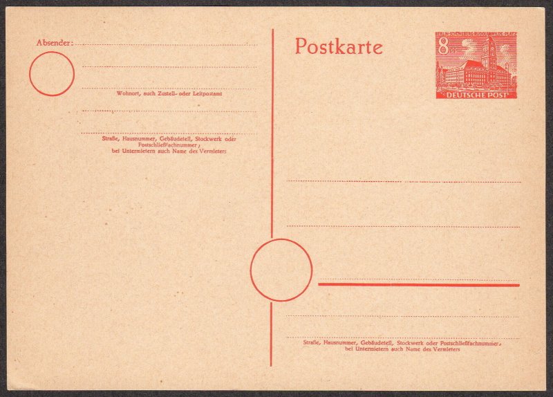 BER MiP4b M 1949 8pf Schoeneherg, Rudolf Wilde Square