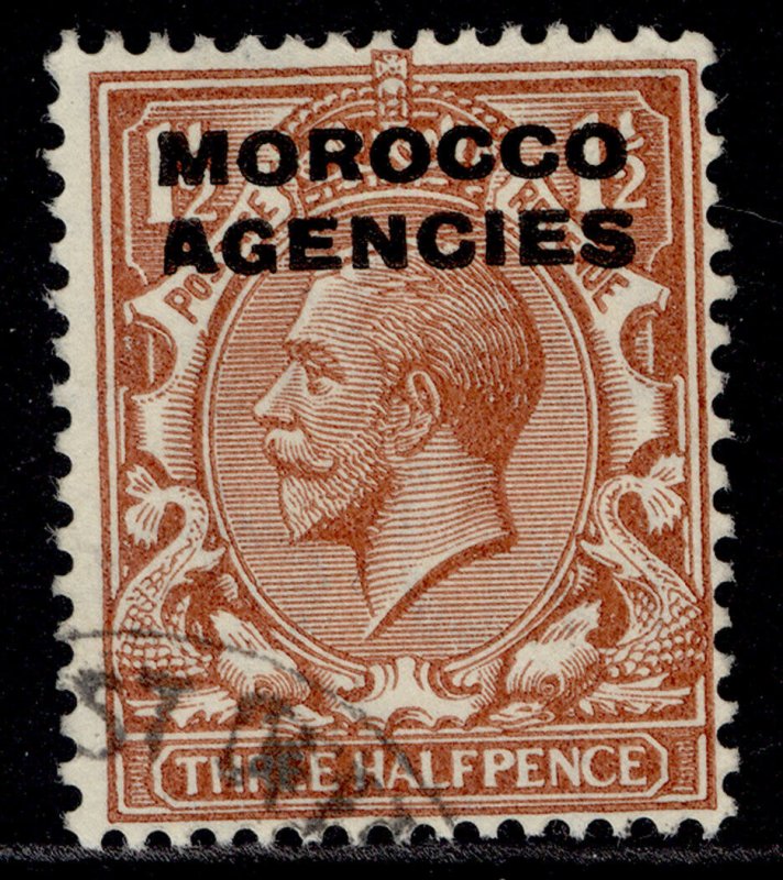 MOROCCO AGENCIES GV SG56, 1½d chestnut, FINE USED. Cat £19.