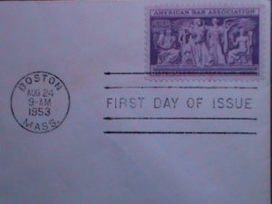 ​UNITED STATES 1953 SC#1022 SECTION OF FTIEZE SUPREME COUNT ROOM FDC-MNH VF
