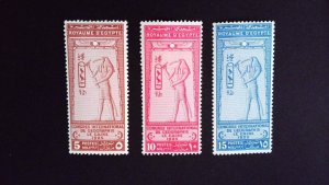 Egypt Sc# 105-107 Complete Set Mint Hinged MH (1925) Intl. Geographical Cong.