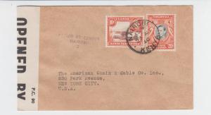 KUT -USA 1940 CENSOR COVER (H/S Ty Ib RT8+PC90) 30c RATE (SEE BELOW)