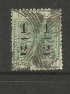 CYPRUS  1886  1/2 on 1/2   QV  FU    SG 27