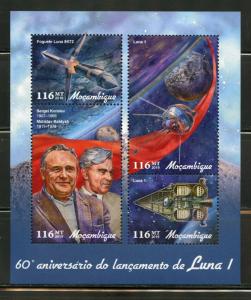 MOZAMBIQUE  2019 60th ANN OF THE LAUNCH OF LUNA 1   SHEET MINT NH