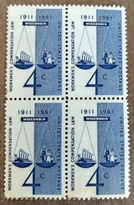 United States #1186 4c Workmen's Compensation MNH block of 4 (1961)