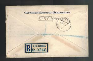 1948 Dominica  cover  to  Czechoslovakia CAnadian Steampships