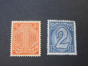 Germany 1920 Sc O10,O12 MNH/MH