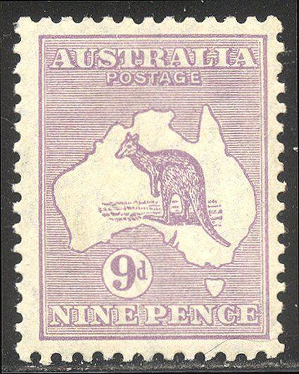 AUSTRALIA #97 Mint NH - 1929 9p Violet, Wmk Crown & Mult A