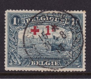 Belgium Scott B44, 1918 1F +1F Surcharge semipostal, VF Used Scott $37