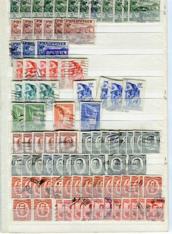 PHILIPPINES; 1950s fine DUPLICATED USED LOT , + POSTMARKS