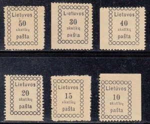 Lithuania Scott #3-8 Mint No Gum
