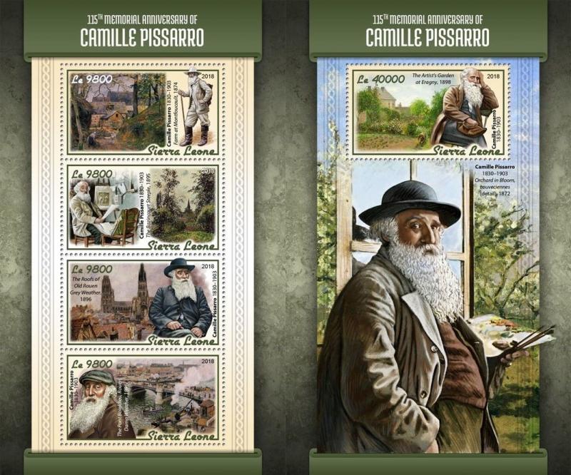 Z08 SRL18110ab Sierra Leone 2018 Camille Pissarro MNH ** Postfrisch Set