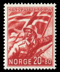 Norway #B24 Cat$120, 1941 20+80o Legionary, never hinged