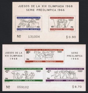 Mexico Olympic Games 1968 2 MSs 1966 MNH SC#975a+C320a SG#MS1123-MS1127