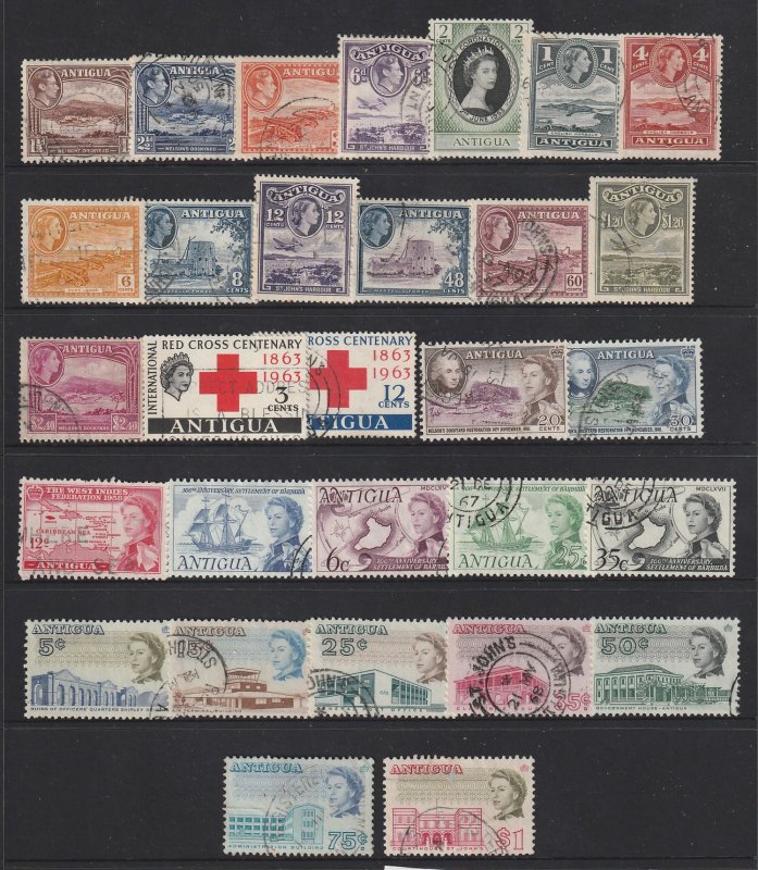 Antigua a small used collection KGVI & early QE2