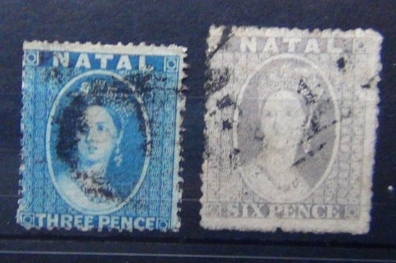 Natal 1861 - 1862 3d Blue 6d Grey Used