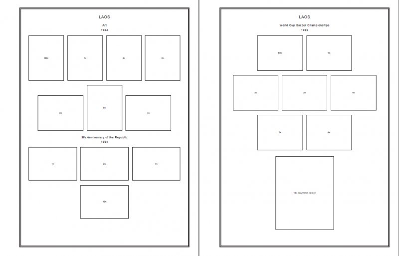 LAOS STAMP ALBUM PAGES 1951-2011 (346 PDF digital pages)