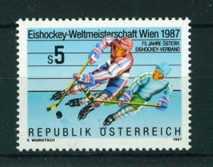 Austria 1987 World Ice Hockey Championships stamp. MNH. Sg 2120