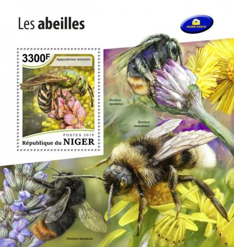 NIGER - 2018 - Bees - Perf Souv Sheet - MNH