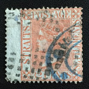 MALAYA 1867 STRAITS SETTLEMENTS QV 32c Used wmk CC SG#18 M3683