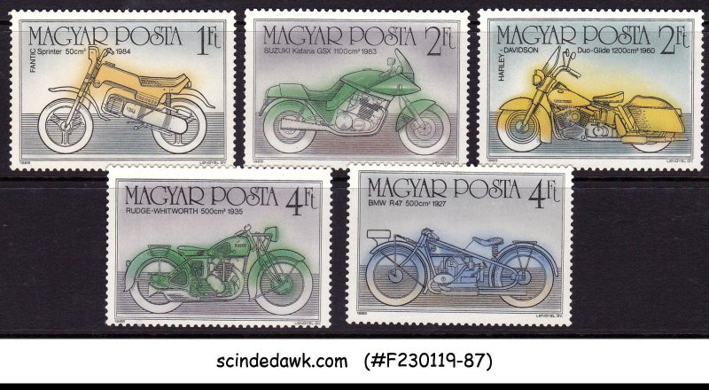 HUNGARY - 1985 CENTENARY OF MOTOR CYCLE - 5V - MINT NH