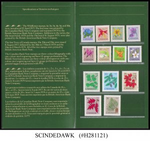 CANADA - 1977 WILD FLOWERS - FOLDER ( 13 STAMPS IN MINT NH)