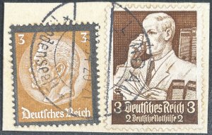 Germany 1934, SC# 436 and SC#B59, Used, VF, Hindenburge and Businessman