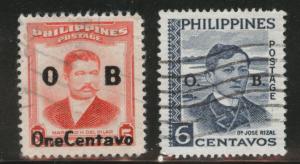 Philippines Scott o61-62 used 1959 officials