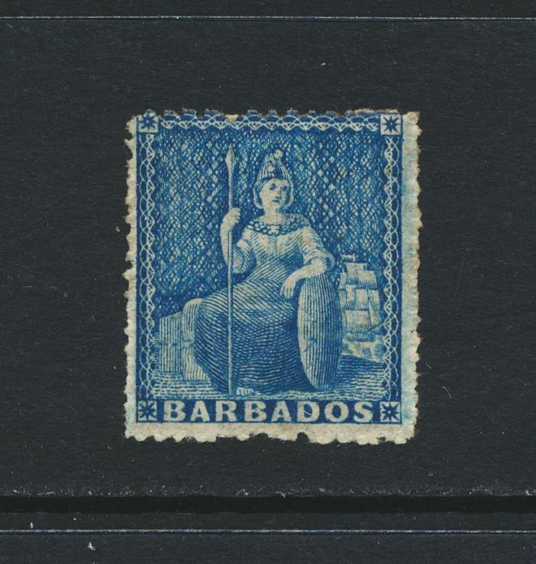 BARBADOS 1861, 1d BLUE, VF MINT SG#23 CAT£80 $105 (SEE BELOW)