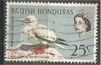 BRITISH HONDURAS, 1962, used 25c, Birds, Scott 174