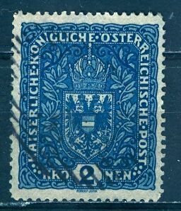 Austria; 1916: Sc. # 160: O/Used Drk Blue Single Stamp