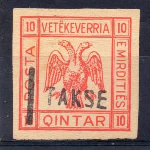 ALBANIA = 10 Qintar Postal Stationary Cut-Square (Takse o/print). Unused No Gum