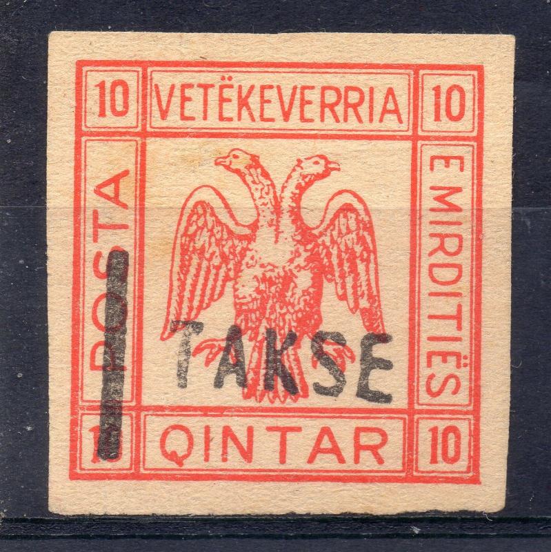 ALBANIA = 10 Qintar Postal Stationary Cut-Square (Takse o/print). Unused No Gum