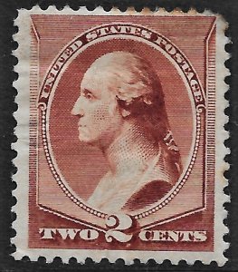 US 1883 Sc. 210 unused no gum, small shallow thin spot, approx. 5x10 mm