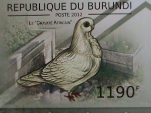​BURUNDI STAMP 2012 SC#1167 Pigeons  BIRDS -IMPERF -MNH S/S SHEET VERY FINE