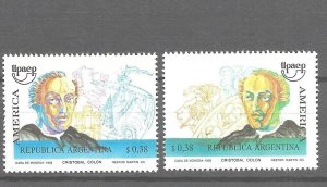 ARGENTINA 1992 COLOMBUS HISTORY DISCOVERY OF AMERICA UPAEP ISSUE MINT NH CPL SET