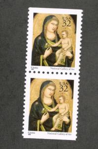US 1995 32c,  Madonna, Christmas MNH  Pair Bklt # 3003A