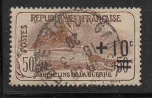 France 1922 used Scott #B17 50c + 10c Lion of Belfort CDS 18-3-28