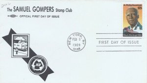 2402 25c A. PHILIP RANDOLPH - Samuel Gompers Stamp Club cachet